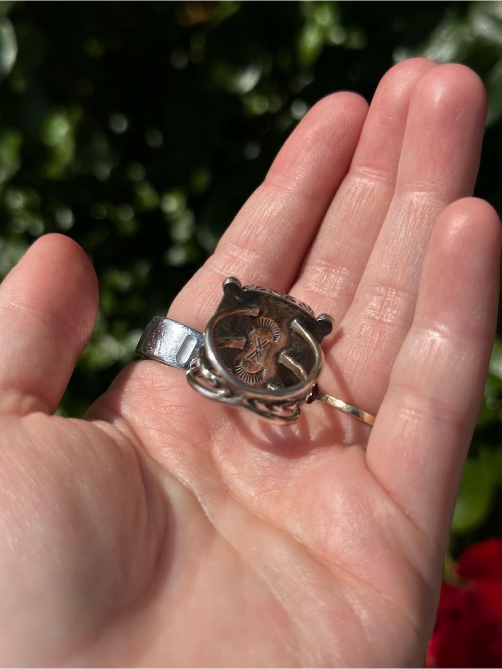 Pink Rhodochrosite Statement Ring - Picture 5 of 5